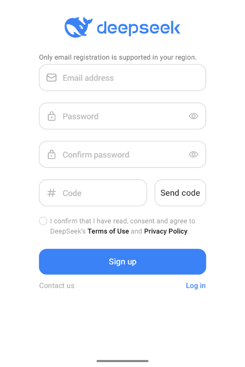 Step 8: Create an Account with DeepSeek AI App.