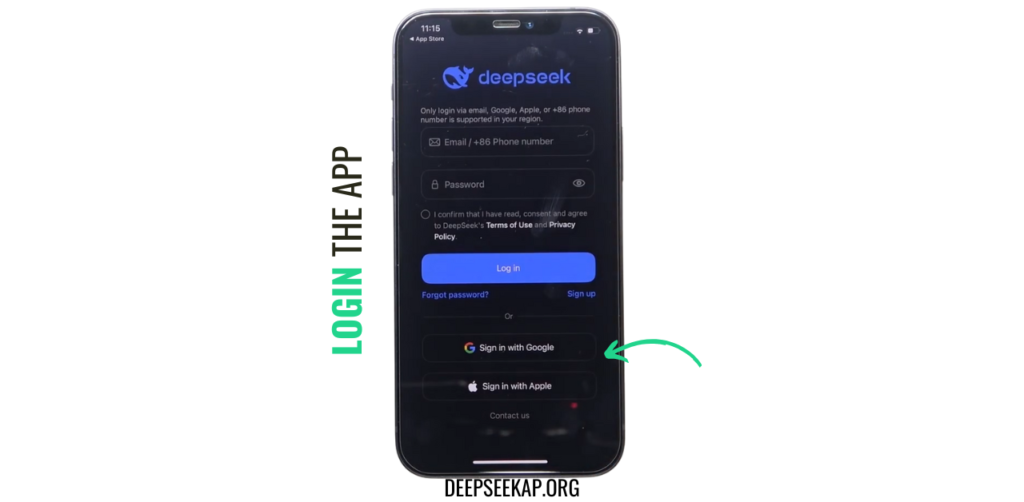 Congratulations! The DeepSeek AI app has been successfully installed on your iPhone or iPad. Now, you can create an account by clicking on "Sign Up," but I recommend clicking "Login with Google" for a quicker setup. This is the easiest way to start using the DeepSeek AI app on iOS.
